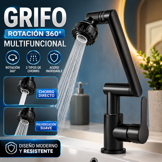 Grifo Lavado Rotación 360° Multifuncional